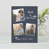 お父さんの日 3枚の写真のホリデーカード シーズンカード (スタンド正面)