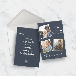 お父さんの日 3枚の写真のホリデーカード シーズンカード