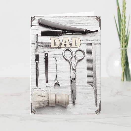 お父さんの誕生日と父の日のバーバーグリーティングカード カード (正面)