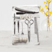 お父さんの誕生日と父の日のバーバーグリーティングカード カード (黄色い花)