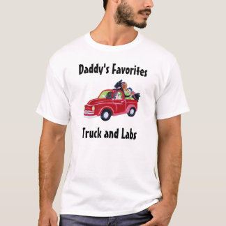 お父さんの赤いトラックおよびラブラドール Tシャツ