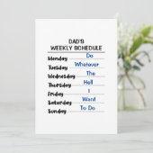 お父さんの退職祝いウィークリー スケジュール シーズンカード (スタンド正面)