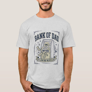 お父さんの銀行 24時間営業のATM 楽しいTシャツ Tシャツ