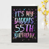 お父さんの55歳の誕生日 おめでとうカラフル カード (黄色い花)
