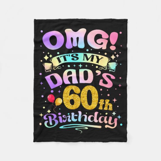 お父さんの60歳の誕生日おめでとう 60年間お幸せに フリースブランケット (正面)