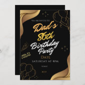 お父さんの86歳の誕生日パーティー招待サプライズ 招待状 (正面/裏面)