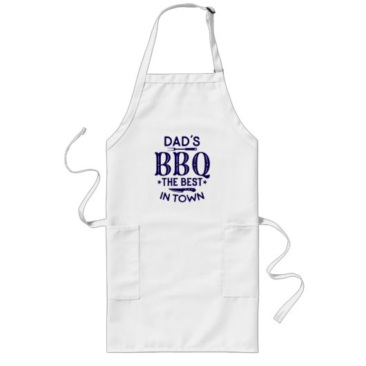 お父さんのBBQ (カスタマイズ可能) ロングエプロン (正面)