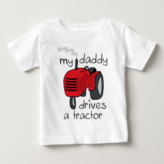 お父さんはトラクターを運転します ベビーTシャツ (正面)