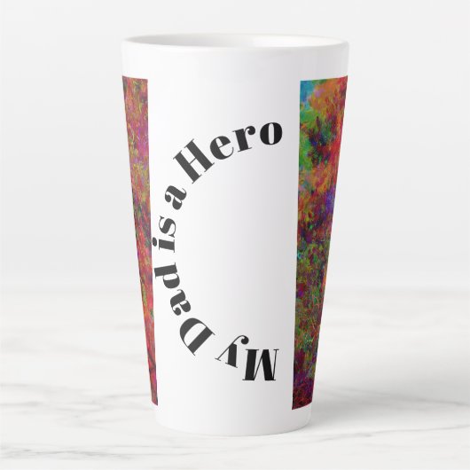 お父さんはヒーロー 父の日の抽象アート フラワーマグ カフェラテマグ (正面)