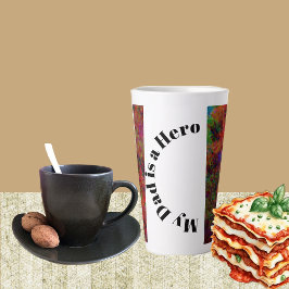 お父さんはヒーロー 父の日の抽象アート フラワーマグ カフェラテマグ