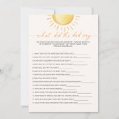 お父さんは何て言った？サンシャインベイビーシャワー 招待状 (正面)