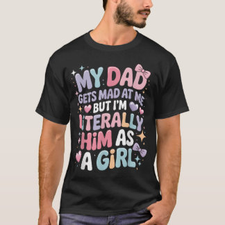 お父さんは私に怒るけど、私は女の子として完全に彼と同じ Tシャツ