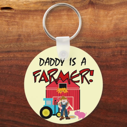 お父さんは農家のTシャツおよびギフトです キーホルダー (正面)