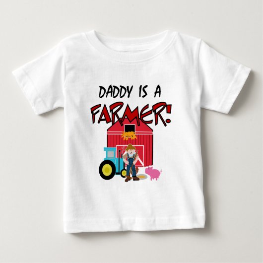 お父さんは農家のTシャツおよびギフトです ベビーTシャツ (正面)