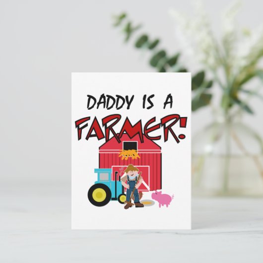お父さんは農家のTシャツおよびギフトです ポストカード (スタンド正面)