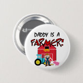お父さんは農家のTシャツおよびギフトです 缶バッジ (正面&裏面)