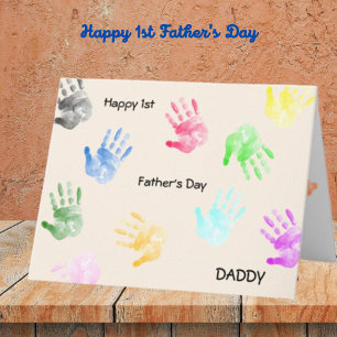 お父さんへの初めての父の日 Daddy キッズ手形 カード