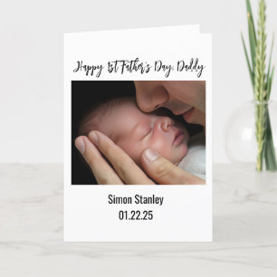 お父さんへの初めての父の日 Daddy 赤ちゃん写真 シーズンカード