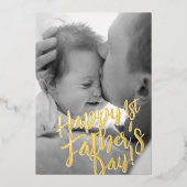 お父さんへの最初の父の日 シンプル モダン オーダーメイド フォト 箔シーズンカード (正面)