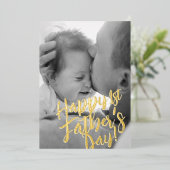 お父さんへの最初の父の日 シンプル モダン オーダーメイド フォト 箔シーズンカード (立ち正面)
