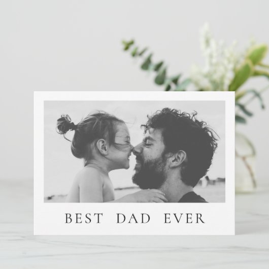 お父さんへの最高の写真 ミニマリスト 父の日ベストダッド カード (スタンド正面)