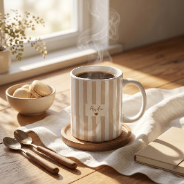お父さんへの父の日ギフト ブラウンストライプマグ コーヒーマグカップ