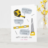 お父さんへの特別な父の日のお祝いメッセージとツール カード (黄色い花)