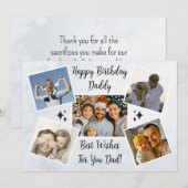 お父さんへの特別な父の日ギフト 5枚の写真を飾ったおしゃれなコラージュ シーズンカード (正面/裏面)