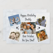 お父さんへの特別な父の日ギフト 5枚の写真を飾ったスタイリッシュなデザイン シーズンカード (正面/裏面)