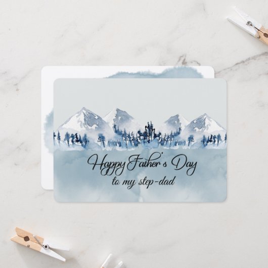 お父さんへの素敵な父の日メッセージ ステップファーザーへ カード (正面/裏面インサイチュ)