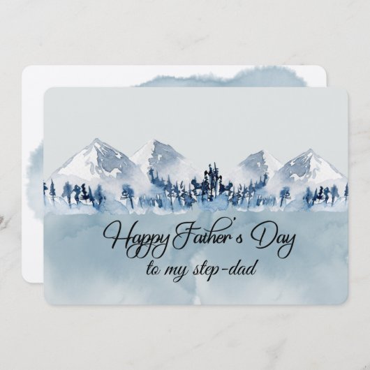 お父さんへの素敵な父の日メッセージ ステップファーザーへ カード (正面/裏面)