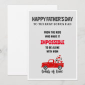 お父さんへの面白いステップダデュのカード、かわいい子供たち シーズンカード (正面/裏面)