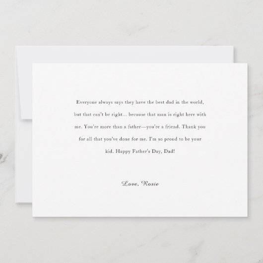 お父さんへ、ミニマルな最高の写真　ベストダデューバー カード (裏面)