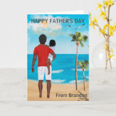 お父さんへ、子供より ブラウンの黒髪の子から カード (黄色い花)