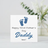 お父さんへ　最初の父の日おめでとう - 写真入りオリジナルカード シーズンカード (スタンド正面)