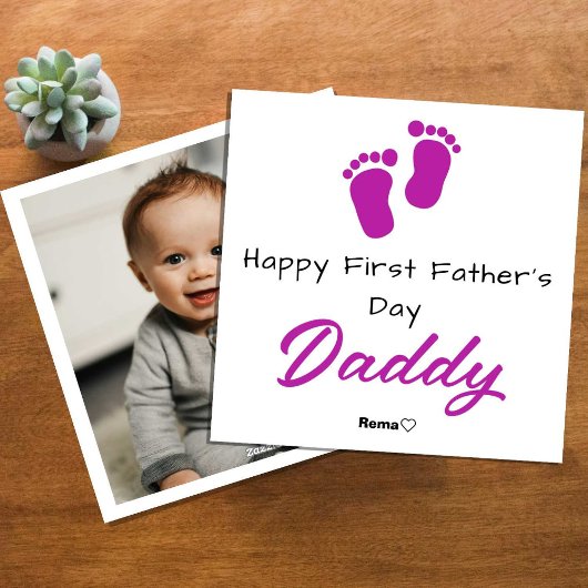お父さんへ　最初の父の日おめでとう - 写真入りオリジナルカード シーズンカード