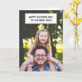 お父さんへ、父の日のカードと子供との写真 カード (黄色い花)