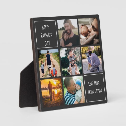 お父さんへ、父の日の写真コラージュ　愛してるよ、お父さん フォトプラーク (正面)