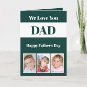 お父さんへ 父の日の緑と白の写真 カード (正面)