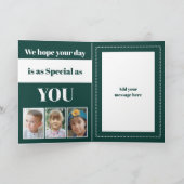 お父さんへ 父の日の緑と白の写真 カード (内部)