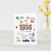 お父さんまたはお母さんへの1936年誕生日カード カード (黄色い花)