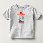 お父さんみたいなおてんば消防士 手描き  トドラーTシャツ (正面)