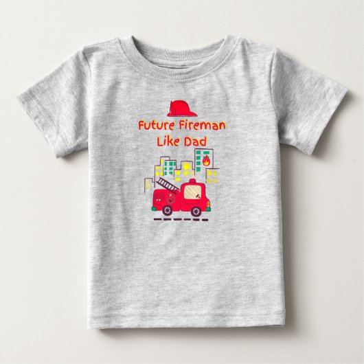 お父さんみたいなおまわりさん(手描き) ベビーTシャツ (正面)