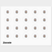 お父さんを応援 コンペの週末を乗り切るスケルトンTシャツ_1 ラウンドシール (シート)