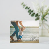 お父さんを愛してる モダン エレガント タイポグラフィー フォト ポストカード (スタンド正面)