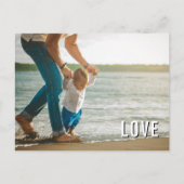 お父さんを愛してる モダン エレガント タイポグラフィー フォト ポストカード (正面)