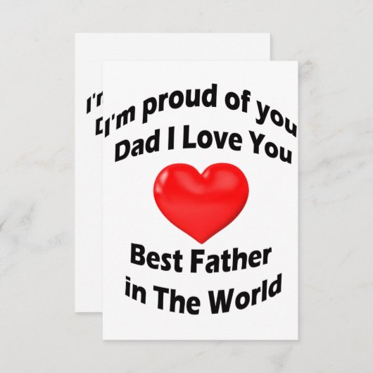 お父さんを愛誇りを持ったするパパの私最高のは サンキューカード (正面/裏面)