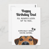 お父さんを見習ってるよ 面白いお誕生日おめでとう ポストカード (正面/裏面)