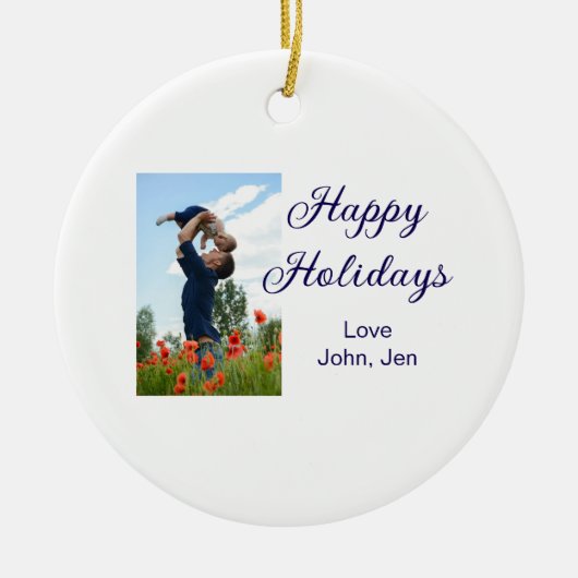 お父さんクリスマス家族ギフトm セラミックオーナメント (正面)