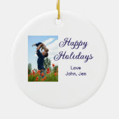 お父さんクリスマス家族ギフトm セラミックオーナメント (裏面)